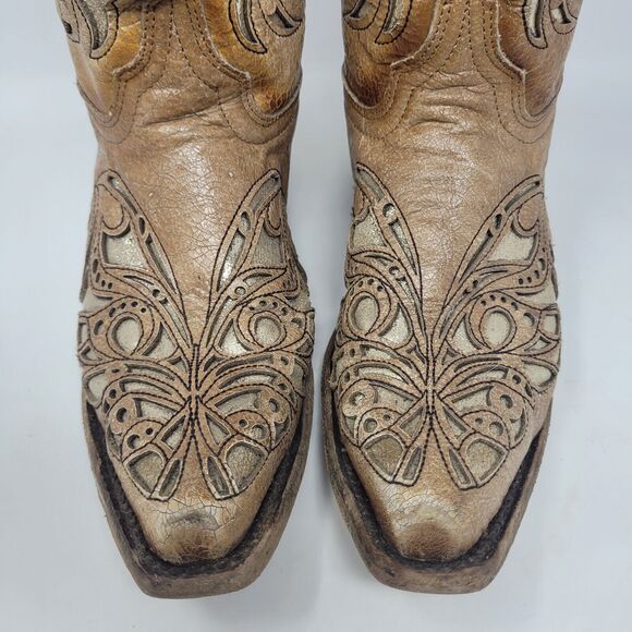 Corral Tan and Silver Heeled Boots - Picture 6 of 11